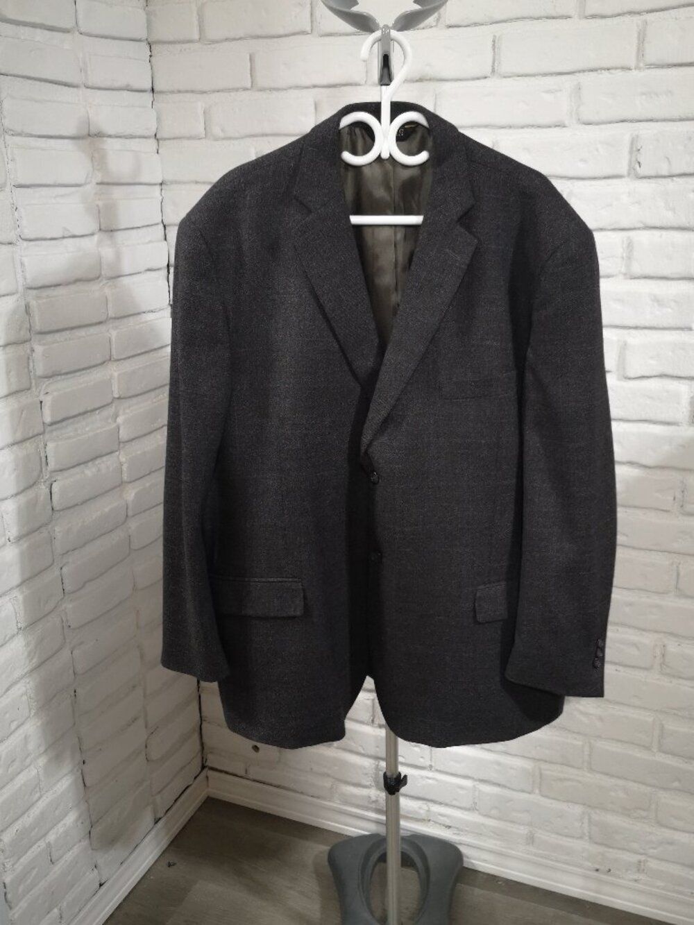 Alfred Alfred Sung Men's Size 50R Black & Grey Lined Lambswool Sports Coat